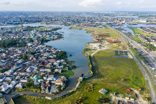 Port Harcourt Nigeria 03 July 2026 Aerial view of the coastal city of Port Harcourt with its dense residential areas waterways and industrial development along the riverbank. Port Harcourt Nigeria 03 July 2026 Aerial view of the coastal city of Port Harcourt with its dense residential areas waterways and industrial development along the riverbank.