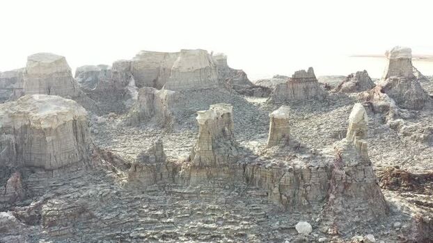 Aerial view of salt formations in the Danakil Desert Ethiopia. Aerial view of salt formations in the Danakil Desert Ethiopia.