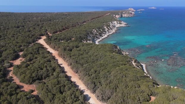 Aerial view of the coastline in Famagusta Northern Cyprus.