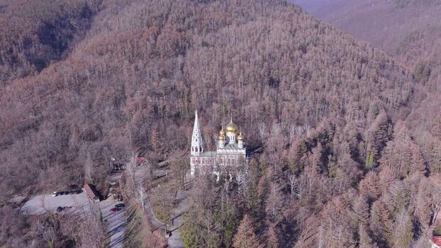 Aerial view of Shipka Memorial Church in Bulgaria. Aerial view of Shipka Memorial Church in Bulgaria.