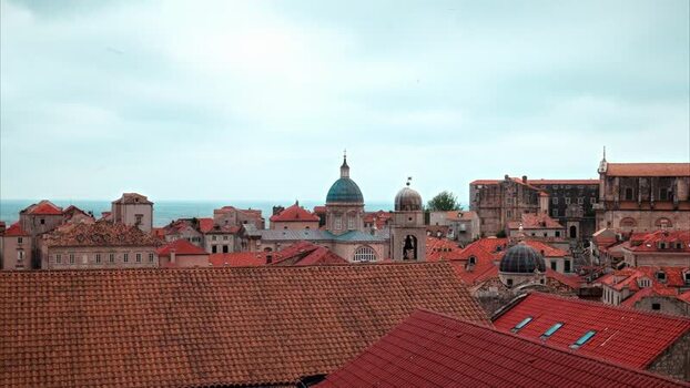 Aerial view of Old Town rooftops in Dubrovnik Croatia. Aerial view of Old Town rooftops in Dubrovnik Croatia.