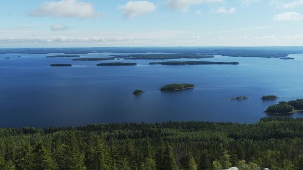Aerial view of Koli National Park over Lake Pielinen Finland. Aerial view of Koli National Park over Lake Pielinen Finland.