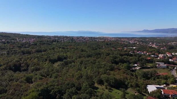 Aerial view of the landscape near Marcelji Croatia.