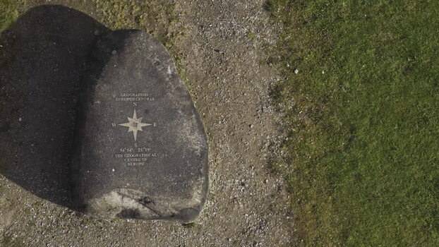 Aerial view of The Geographical Centre Of Europe Lithuania.