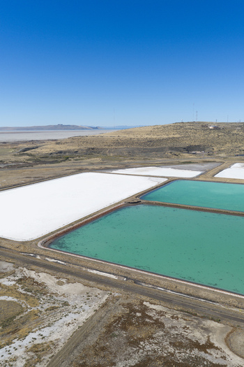 Aerial view of wastewater evaporation ponds by the Great Salt Lake with crystalized salt and crusted ground in Ogden Utah United States. Aerial view of wastewater evaporation ponds by the Great Salt Lake with crystalized salt and crusted ground in Ogden Utah United States.