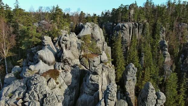 Aerial view of Adrspach Teplice Rocks in Czechia.
