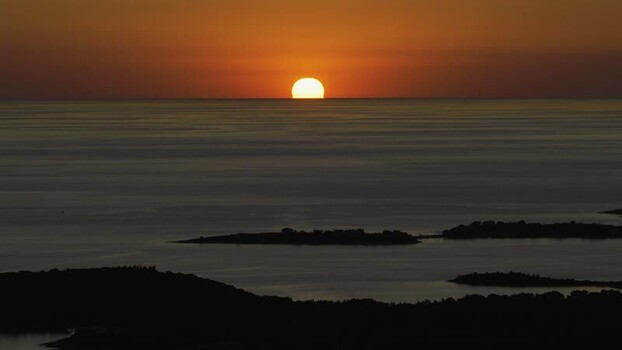 Aerial view of Brijuni National Park at sunset Croatia.