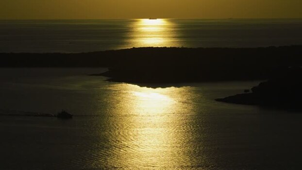 Aerial view of Brijuni National Park at sunset Croatia.