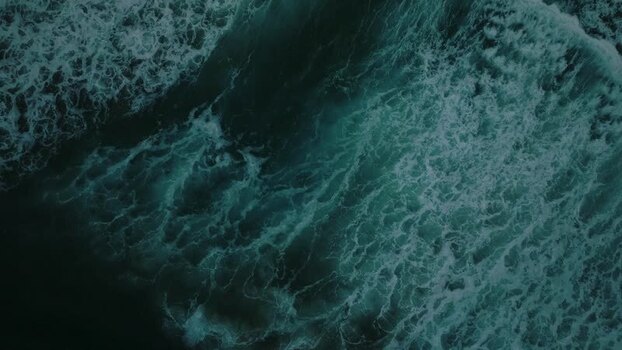 Aerial view of crashing waves at La Jolla Cove United States.