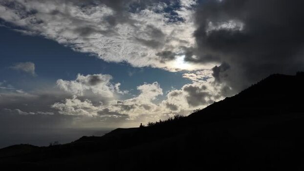 Aerial view of mountain silhouette Portugal.