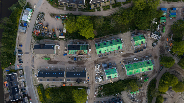 Aerial view of Modern Residential Housing in Kwadijkerpark Purmerend Aerial view of Modern Residential Housing in Kwadijkerpark Purmerend
