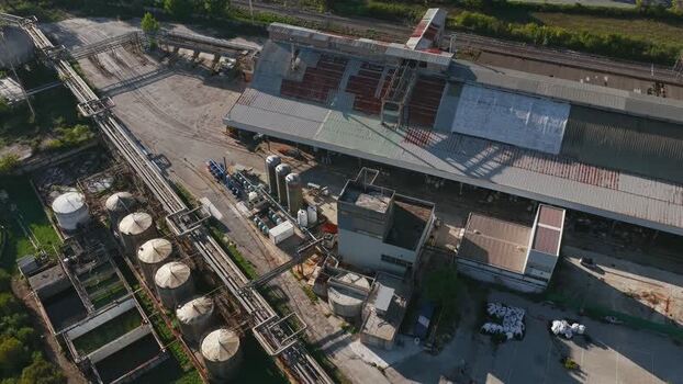 Aerial view of industrial facility in Nera Montoro Italy. Aerial view of industrial facility in Nera Montoro Italy.