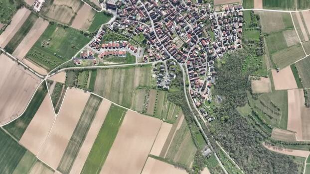 Aerial view of Wintzenheim Kochersberg village France.