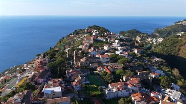 Aerial view of Ravello Italy.