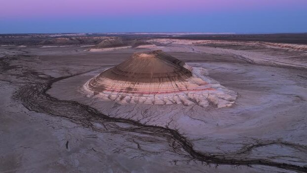 Aerial view of Mount Bokty in the Mangystau desert Kazakhstan.