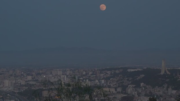 Aerial view of Maqam Echahid in Algiers Algeria.