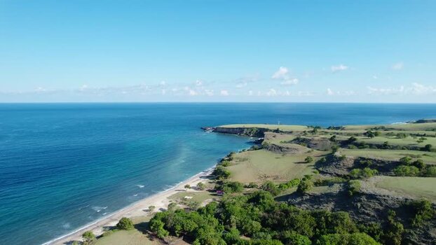 Aerial view of Mausui Savanna and the coastline Indonesia. Aerial view of Mausui Savanna and the coastline Indonesia.