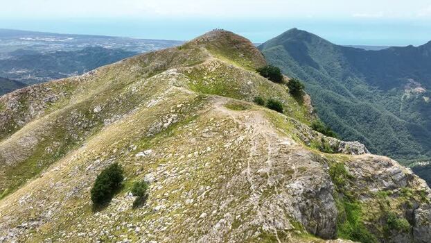 Aerial view of Monte Matanna peak in Italy.