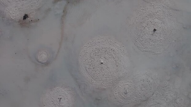 Aerial view of Waiotapu Thermal Mud Pools New Zealand. Aerial view of Waiotapu Thermal Mud Pools New Zealand.
