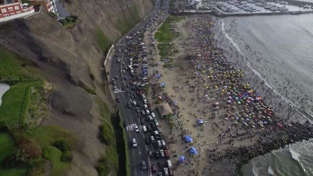 Aerial view of Circuito de Playas in Barranco Peru. Aerial view of Circuito de Playas in Barranco Peru.