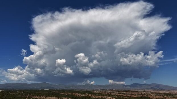Aerial view of monsoonal clouds over Los Alamos United States.