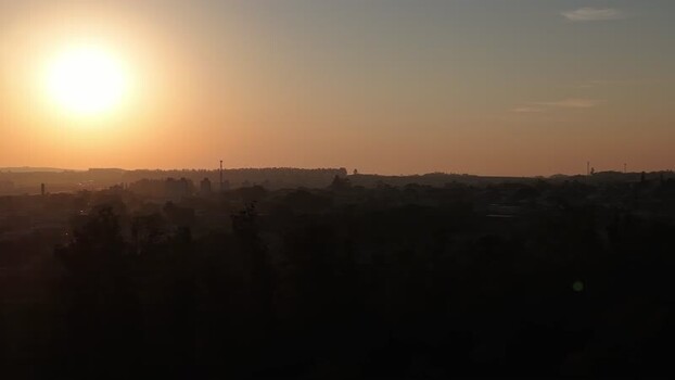 Aerial view of sunset over the landscape in Brazil. Aerial view of sunset over the landscape in Brazil.