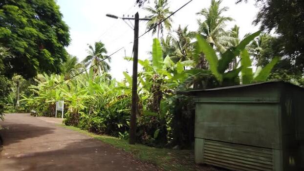 View of the Adamstown map sign Pitcairn Islands.