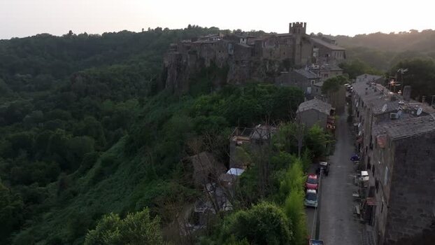 Aerial view of Calcata village in Italy. Aerial view of Calcata village in Italy.