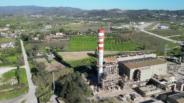 Aerial view of Campanillas industrial plant in Malaga Spain.
