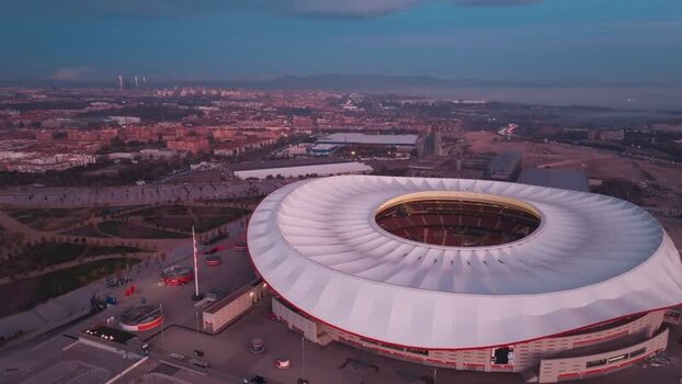 Aerial view of Riyadh Air Metropolitano Stadium in Madrid Spain.