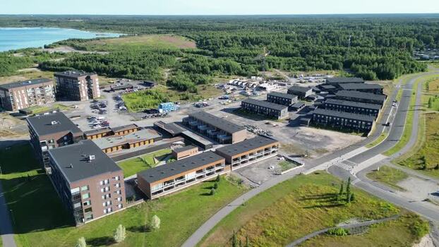 Aerial view of Pateniemenranta residential area in Finland.