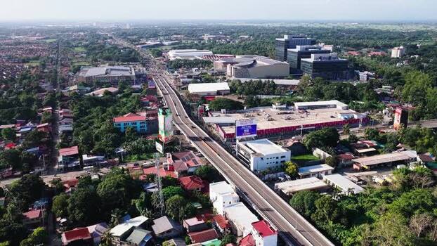 Aerial view of Ungka II flyover in Pavia Philippines.