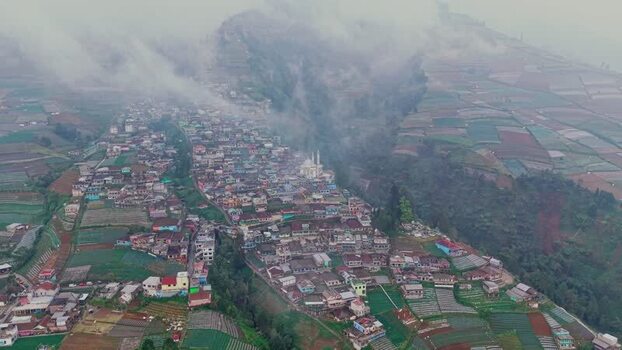 Aerial view of Nepal Van Java in Magelang Indonesia. Aerial view of Nepal Van Java in Magelang Indonesia.
