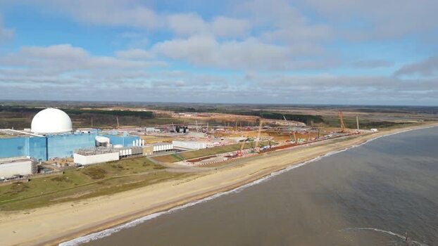 Aerial view of Sizewell Nuclear Power Station United Kingdom. Aerial view of Sizewell Nuclear Power Station United Kingdom.