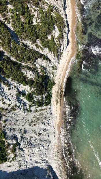 Aerial view of the coastline in Byala Bulgaria.