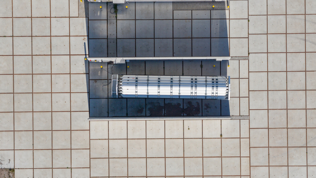 Aerial View of Hydrogen Tube Trailer Filling Station