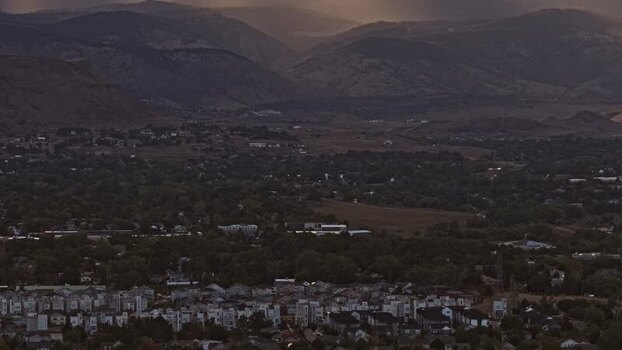 Aerial view of Denver residential area United States.