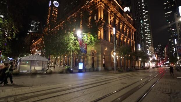 View of Sydney Town Hall at night Australia.