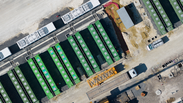 Aerial view of BESS Construction in France