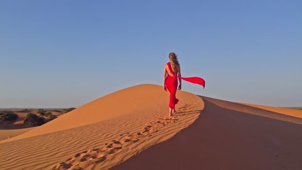 Aerial view of woman in red dress United States. Aerial view of woman in red dress United States.