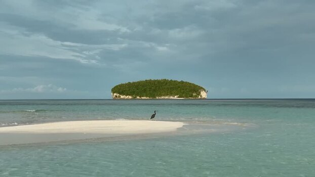 Aerial view of Pasir Timbul Mansuar Raja Ampat Indonesia.