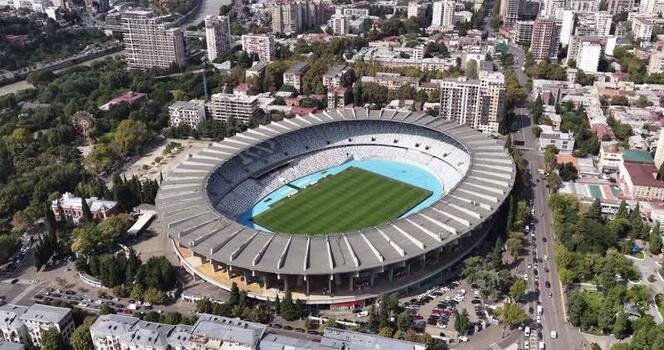 Aerial view of Boris Paichadze Dinamo Arena in Tbilisi Georgia. Aerial view of Boris Paichadze Dinamo Arena in Tbilisi Georgia.