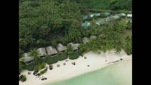 Aerial view of a tropical beach resort Cook Islands. Aerial view of a tropical beach resort Cook Islands.