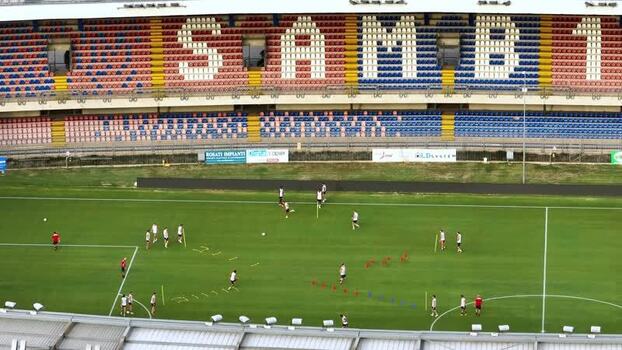 Aerial view of Stadio Riviera delle Palme in San Benedetto Italy.