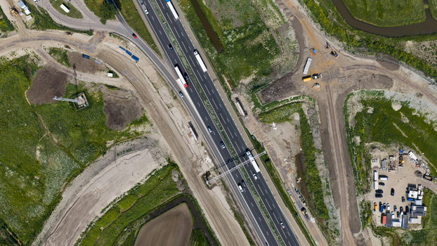 Aerial View of Viaduct Construction over the A27 Aerial View of Viaduct Construction over the A27
