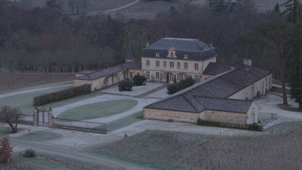 Aerial view of Chateau Couhins Lurton France.