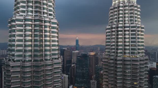 Aerial view of Petronas Towers Malaysia.