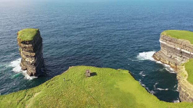 Aerial view of Dun Briste Sea Stack Ireland. Aerial view of Dun Briste Sea Stack Ireland.