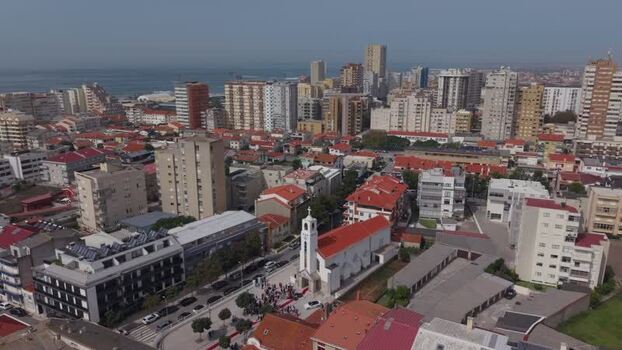 Aerial view of Igreja de Nossa Senhora do Desterro Portugal.
