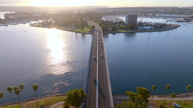 Aerial view of the bridge to Coronado United States.